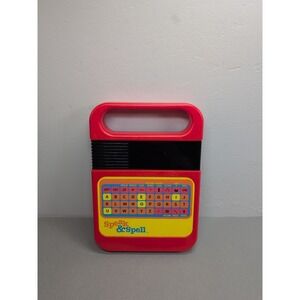 Speak & Spell Electronic Learning Toy Red Yellow Tested Works Basic Fun